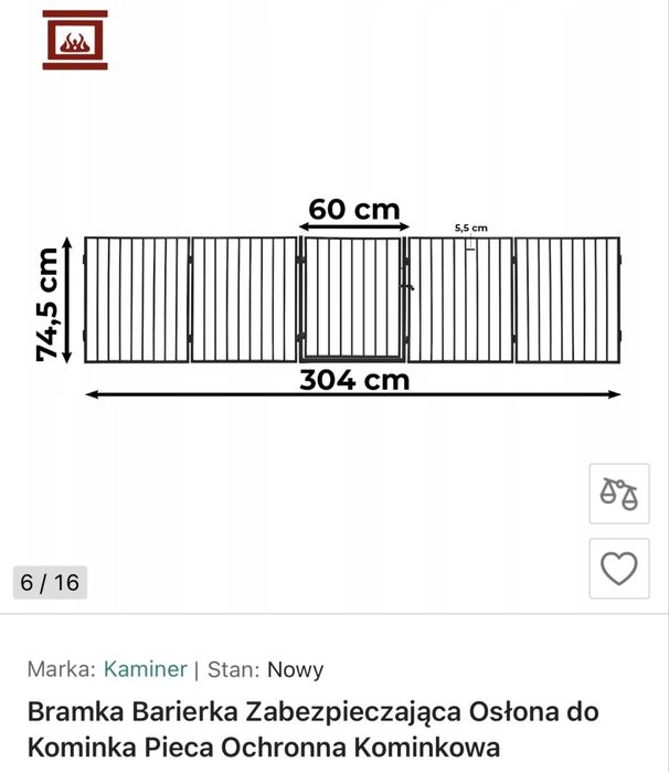 Bramka do kominka kaminer fireplace gate
