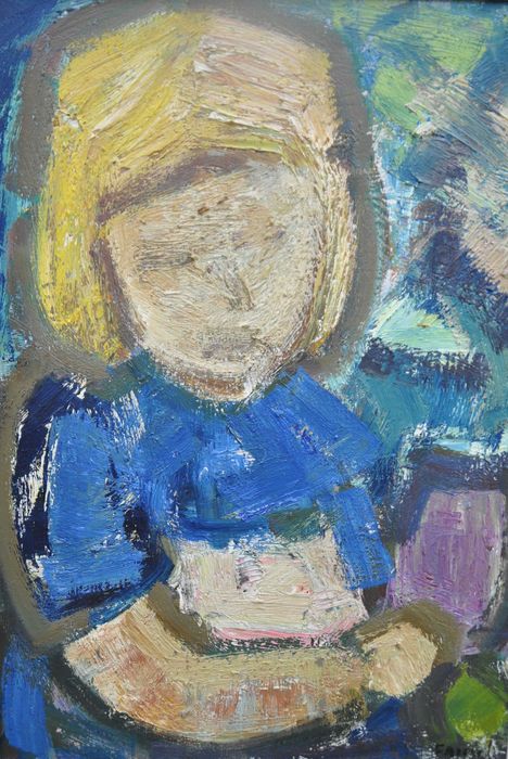 GOSTA FALCK (ur. 1920) obraz olejny na płótnie Szwecja 58 cm. x 78cm.