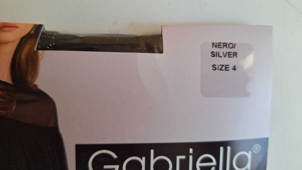 Rajstopy gładkie błyszczące Lurex Silver  Gabriella roz 4