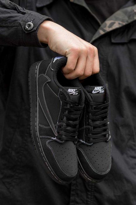 Кроссовки Nike Air Jordan Retro 1 Low x Travis Scott OG Black Phantom