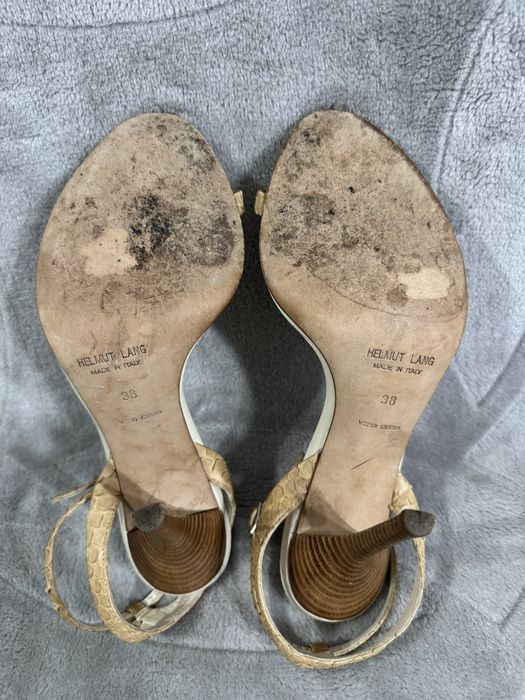 Helmut Lang Vintage Summer 2004 Snake pattern Sandals Heels 38 damskie sandały buty na obcasie
