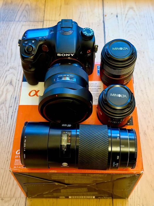 Sony A77 stan kolekcjonerski + 4 kultowe szkła. Znikomy przebieg!