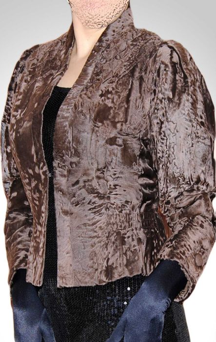 Oryginalny BREITSCHWANZ MOCCA karakuły Futro kl. Norek 38 .. ...