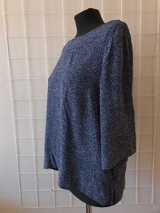 Granatowa bluzka w kropki H&M 38 M