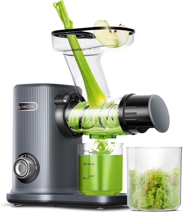 AMZCHEF Sokowirówka Wolnoobrotowa Do Warzyw i Owoców 150W Szara