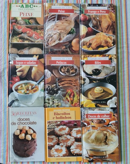 Coleção de livros de culinária da Revista Activa , 1€ cada, desconto para a compra de vários livros