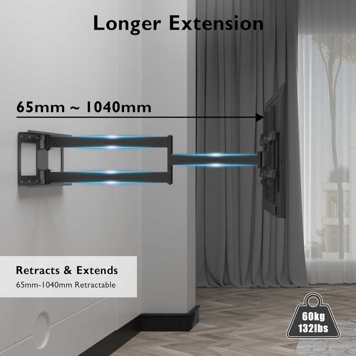 Uchwyt ścienny do TV 32-75" długie ramie 104cm