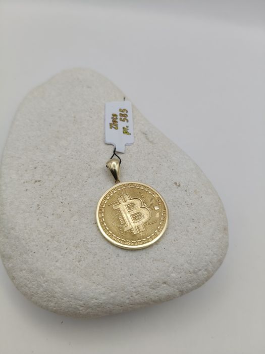 Złota Zawieszka Bitcoin Pr.585 Nowa Zapraszamy Świecie • OLX.pl