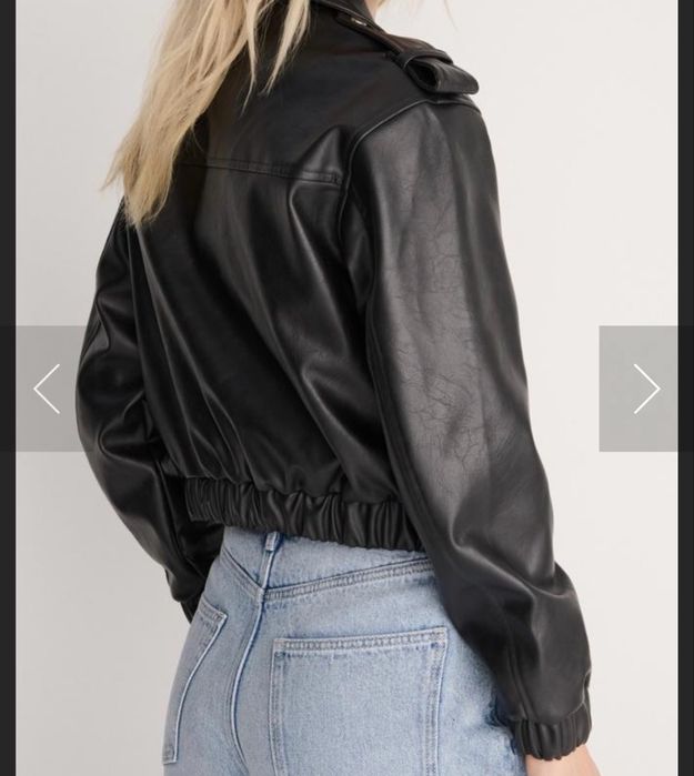 Шкіряний бомбер, розмір S-M