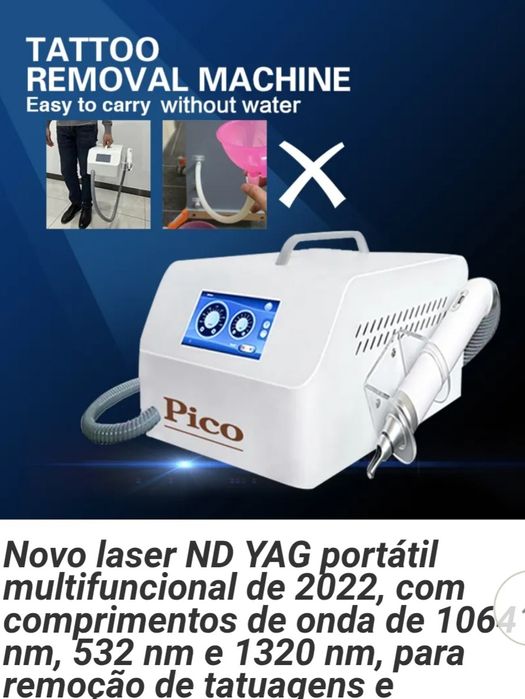 Aparelho a laser Pico sem água e não invasivo para lavagem de sobrancelhas, remoção de tatuagens e sardas em picossegundos.