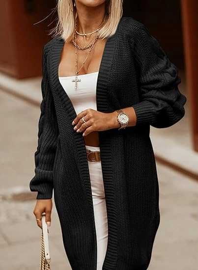 Kardigan Damski Czarny r.M L17