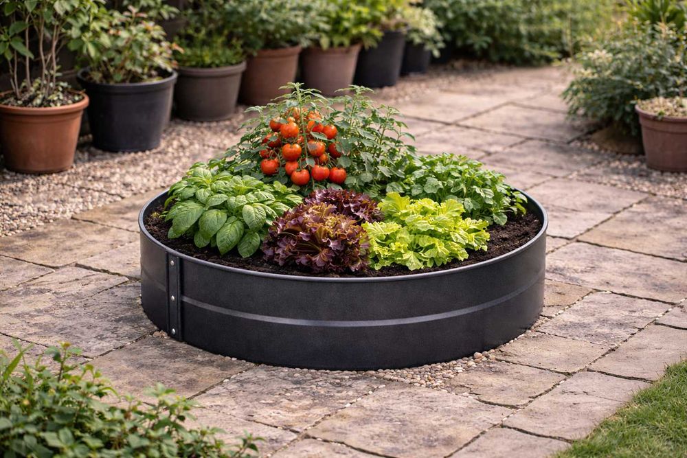 Grządka warzywna 60x60x30 cm okrągła antracyt