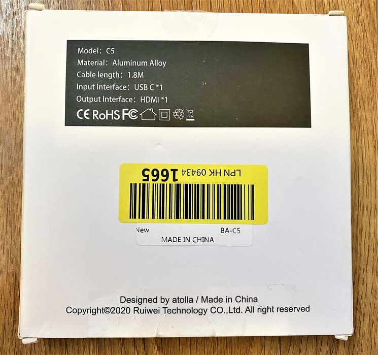 кабель USB-C HDMI 4K 2K 60Hz 1.8m