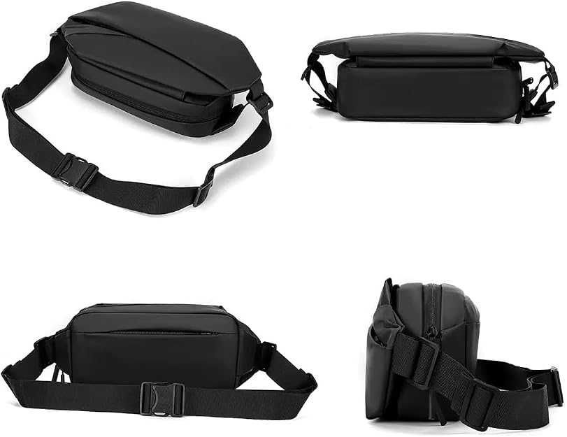 Torba męska sling bag na ramię nylon wodoodporna saszetka niebieska 3l