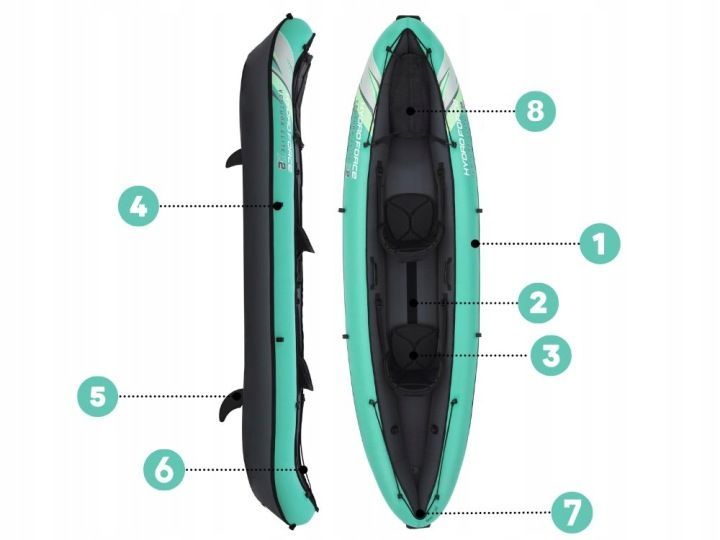 Kajak Bestway Hydro-Force Ventura Elite X2, Pompka Wiosła Torba Do 200 Kg.