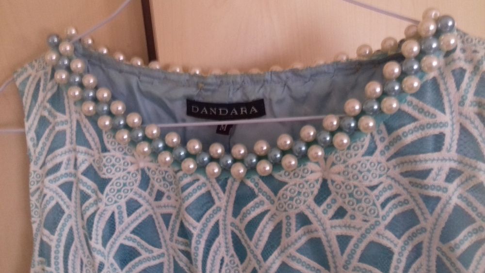 Vestido Dandara azul e branco M