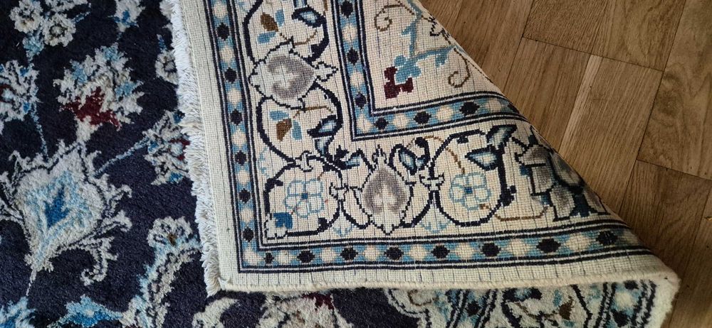 Tradycyjny oryginalny ręcznie tkany perski dywan NAIN rozeta (medalion) unikat