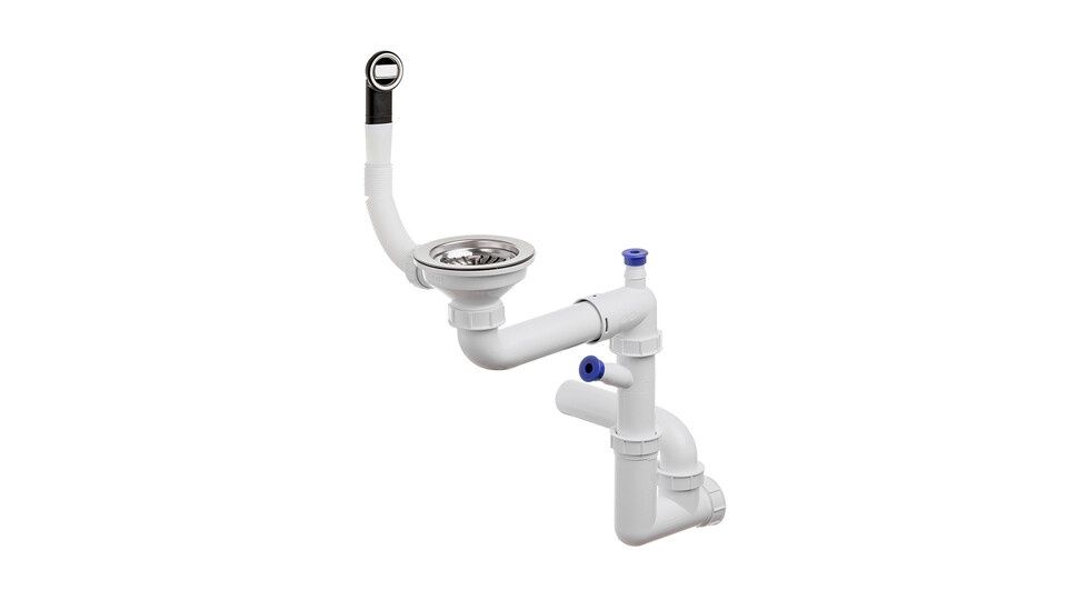 Syfon zlewozmywakowy jednokomorowy oszczędzający miejsce Primagran