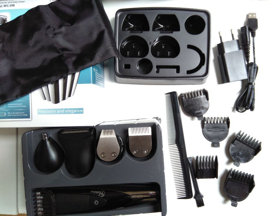 Maquina 5 em 1, aparador de cabelo ou barba, com pentes, sem fios