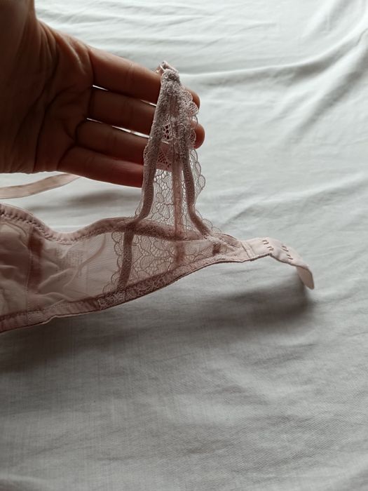 H&M 75C bardotka pudrowy róż