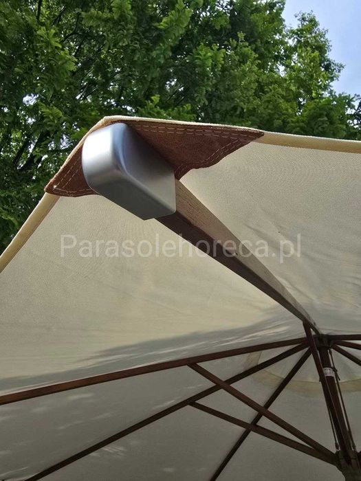 Parasol ogrodowy drewniany średnica 4 m kolor mleczny-Solo