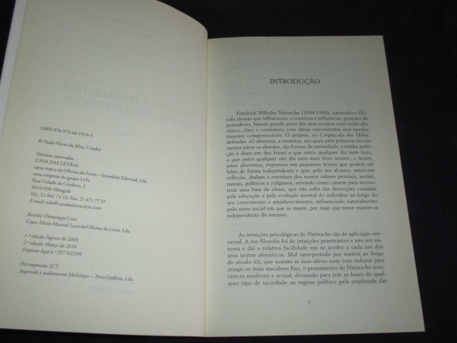 Livro Citações e Pensamentos de Friedrich Nietzsche