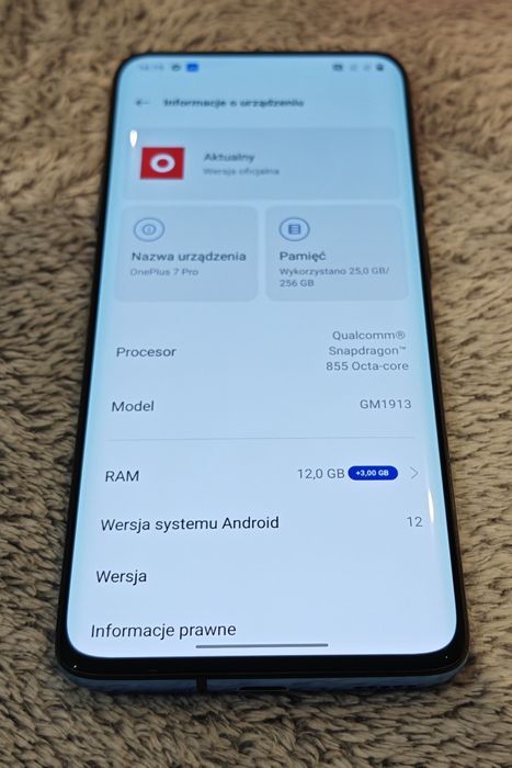 Smartfon OnePlus 7 Pro 12+256 GB 6,67'' AMOLED  Nebula Blue