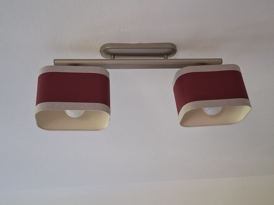 Żyrandol bordo-szary