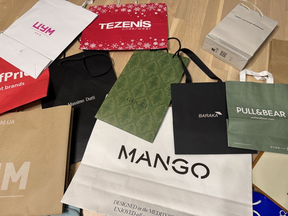 Брендовые пакеты gucci/цум/brocard/cher/adidas/mango/massimo/vs/baraka