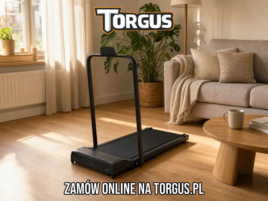 NOWA Bieżnia Domowa Elektryczna 1-10 km/h Składana Z Uchwytem Rączką MOVEPRO Do 100 KG Pad Treningowy Fitness Do Biegania Chodzenia Domu Pod Biurko FV