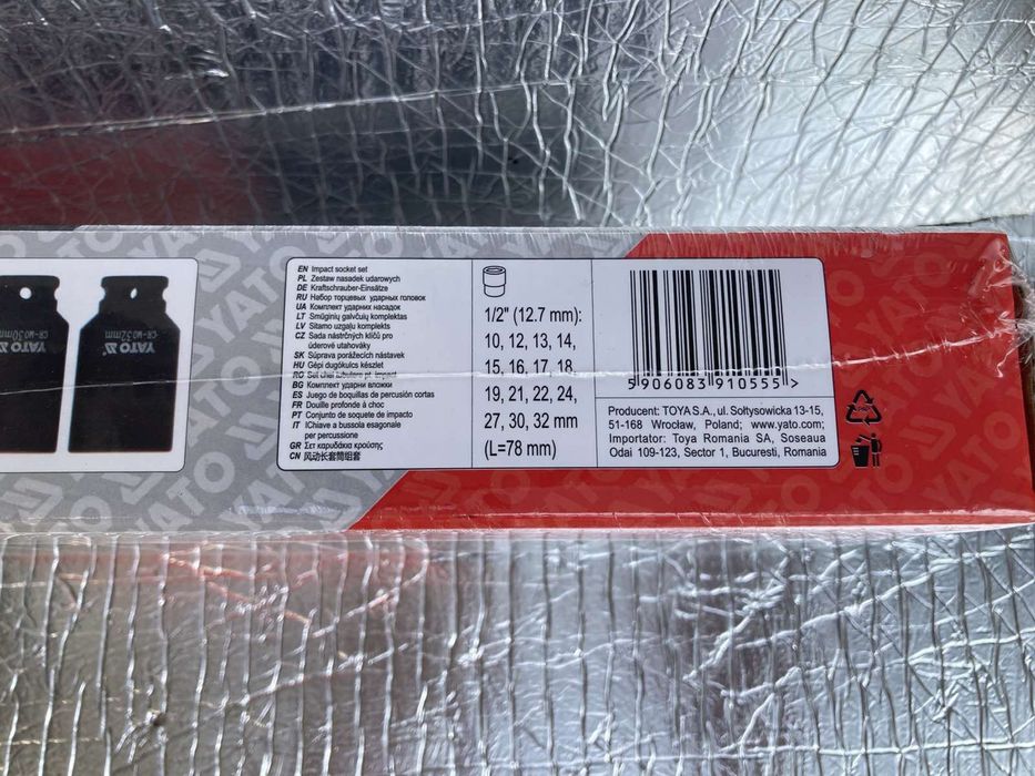 Ударные торцевые головки для гайковерта 1/2" YATO YT-1055