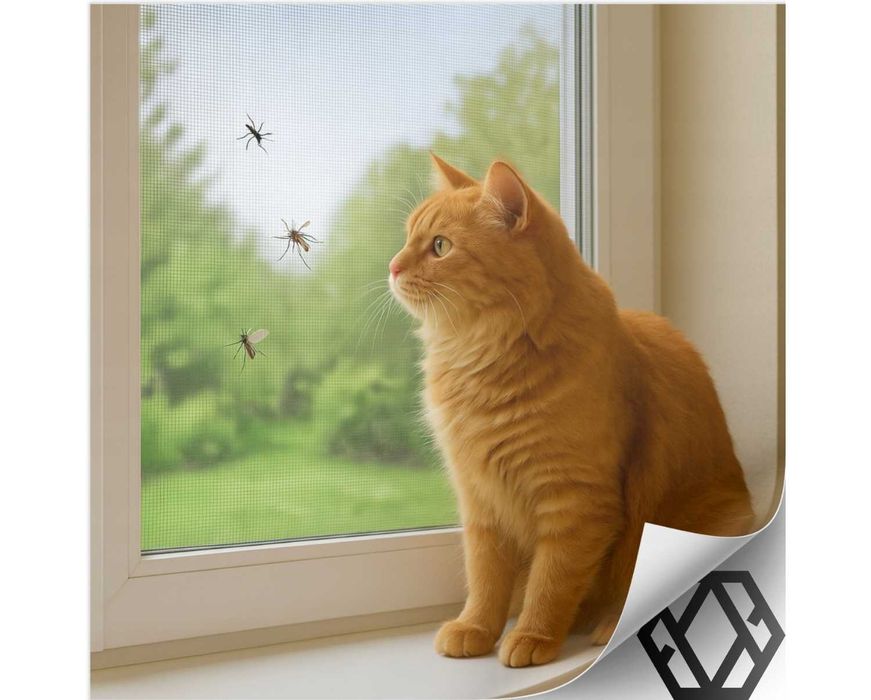 Moskitiera Siatka na Okno Siatka na Owady Komary + Rzep 150x130cm