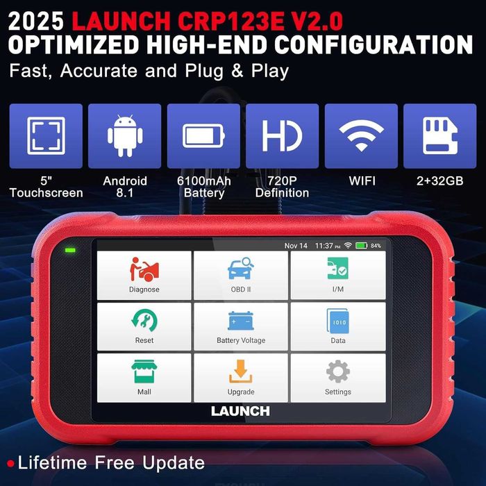 Launch CRP123E V2 Maquina Diagnóstico OBD Actualizações Grátis (NOVO)