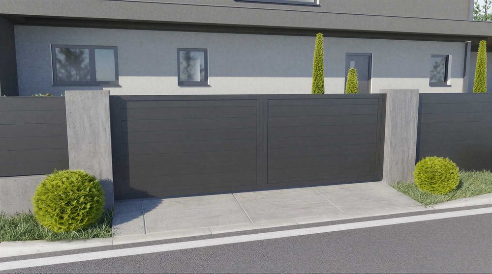 Bramy brama ogrodzeniowa rozwierna Aluminiowa Malowana proszkowo RAL