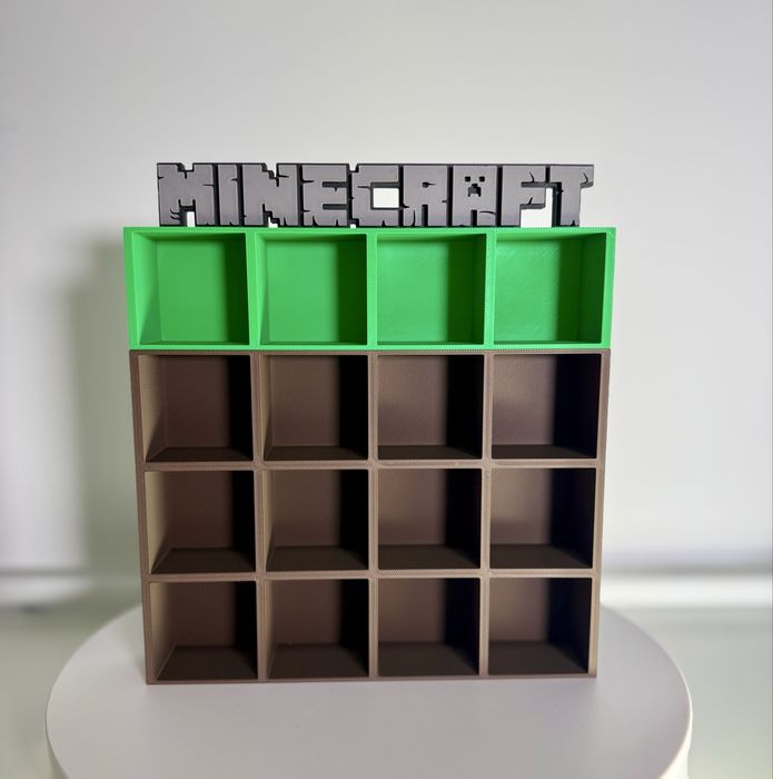 Стенд для фігурок Minecraft Поличка для Kinder Майнкрафт 16 комірок