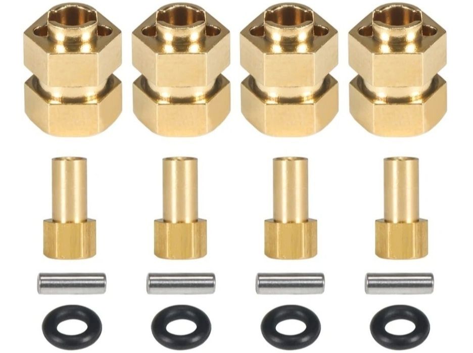 Axial SCX 24 Hexy (7mm) 1cm poszerzenia Nowe Mosiężne złote