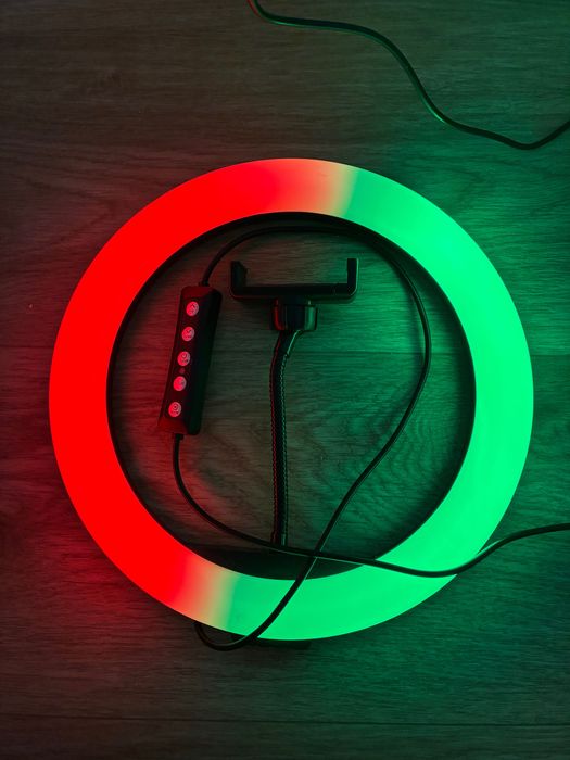Zestaw lamp LED – ring light + 3 lampy – nowe