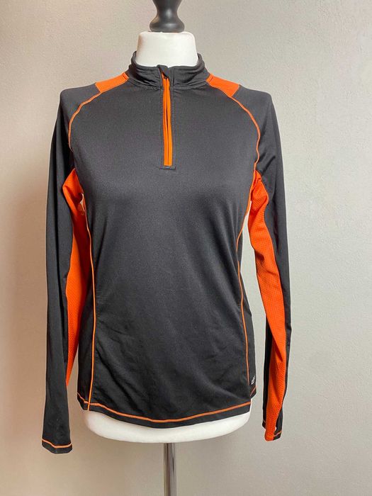 Czarna bluzka termiczna damska z rozpinanym golfem outdoorowa narty