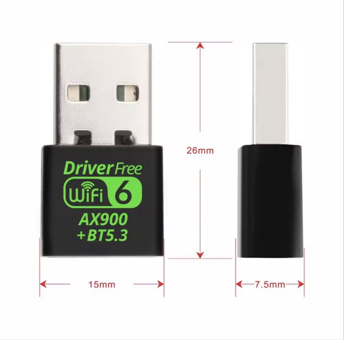 AX900 USB WiFi 6 Bluetooth 5.3 Адаптер 2in1 Wi-Fi та Bluetooth