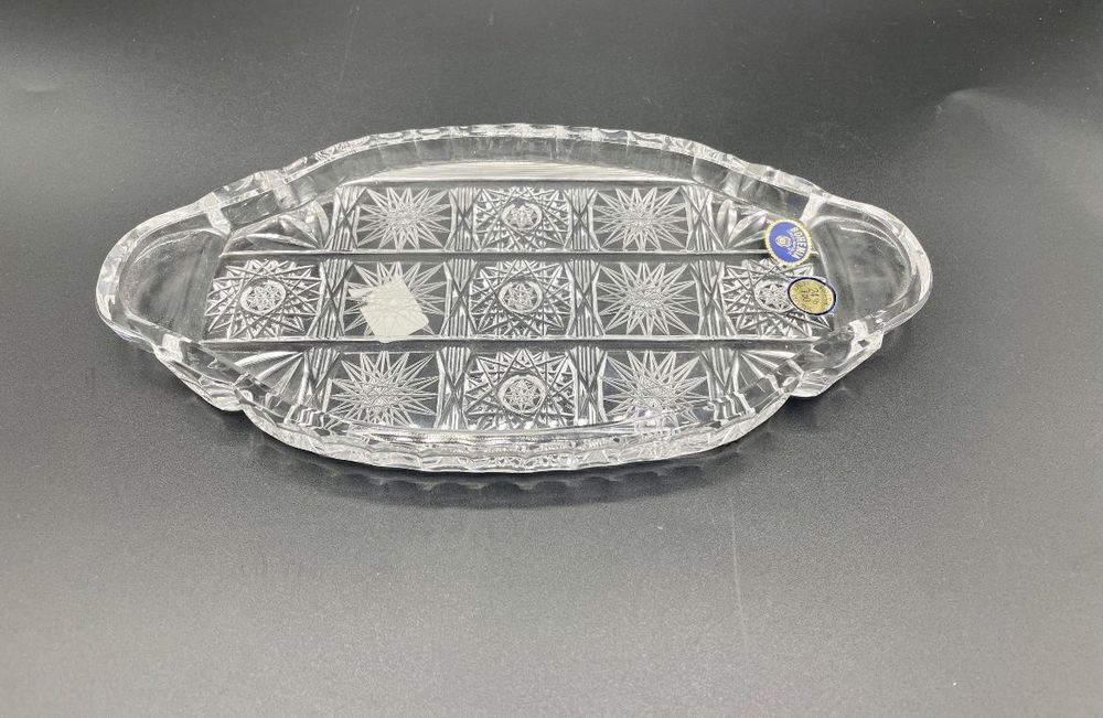 Travessa taça pequena petiscos cristal bohemia