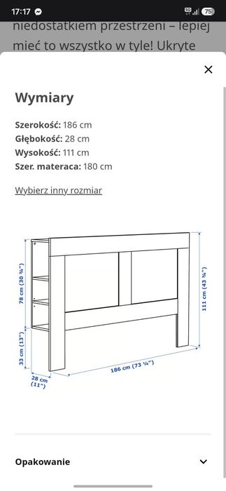 Zagłówek IKEA Brimnes