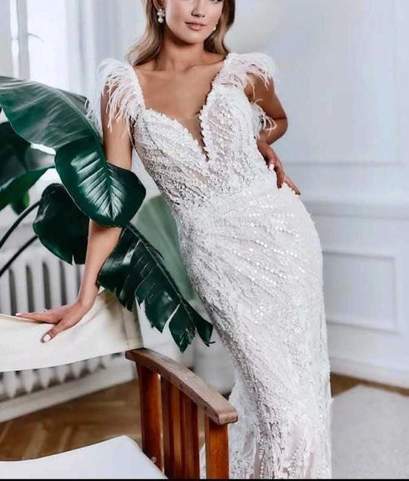 Suknia ślubna rybka syrenka dopasowana