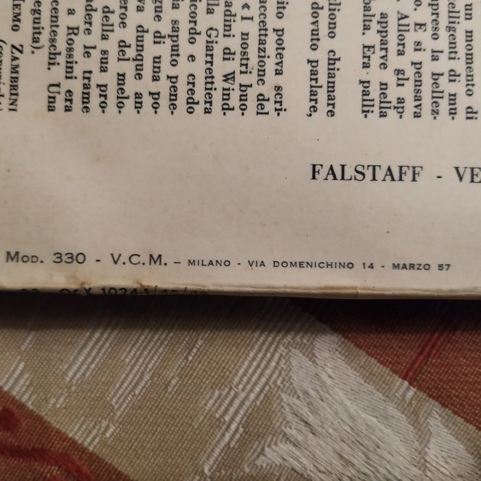 Disco Vinil Falstaff de 1957