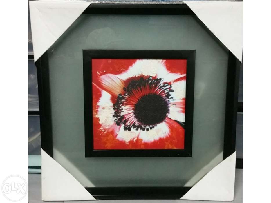 Quadros em vidro 40 x 40 moldura lacada