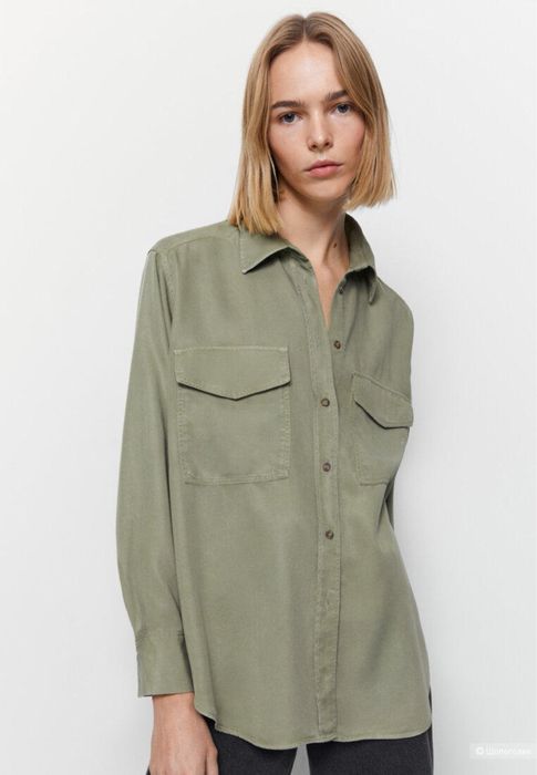 Женская рубашка massimo dutti хаки massimo dutti жіноча сорочка