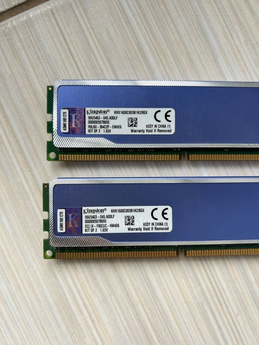 Продам оперативну память ddr 3 1600 mhz комплект 8 gb
