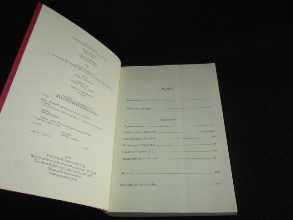 Livro Memórias Visconde de Taunay 1ª edição 2005