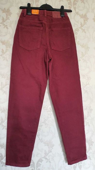 Джинсы Pull & Bear высокая талия НОВЫЕ бордовые