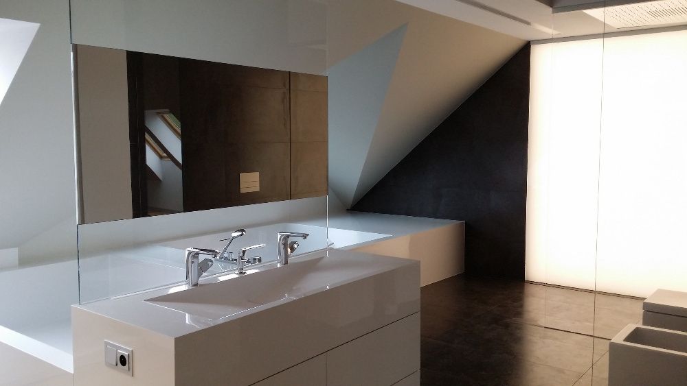 Blaty, umywalki z blatem na wymiar. Nietypowe umywalki podwójne Corian