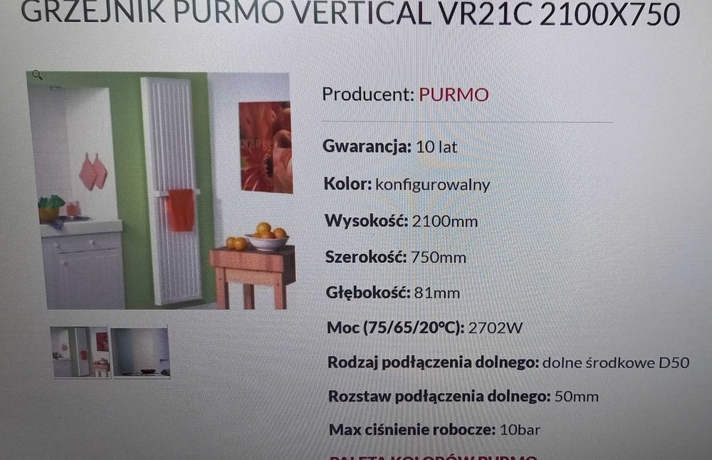 Grzejnik PURMO Vertical 2702W